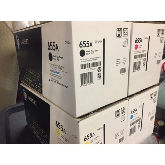 GENUINE OEM HP 655A CF450A CF451A CF452A CF453A TONER SET M652/3, 81/2 FAST SHIP