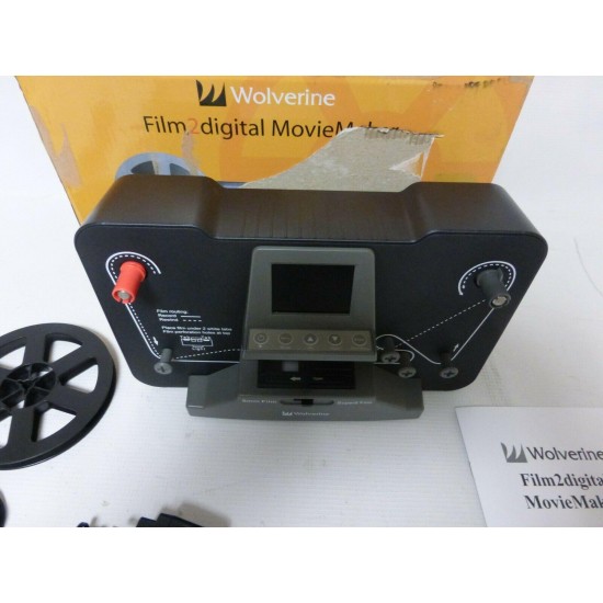 Wolverine 8mm and Super8 Reels Movie Digitizer with 2.4 LCD, Black - B