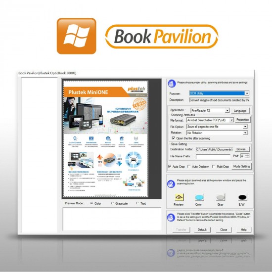 Plustek OpticBook 4800 Book Scanner, 3.6 sec per page with Shadow have. OB4800