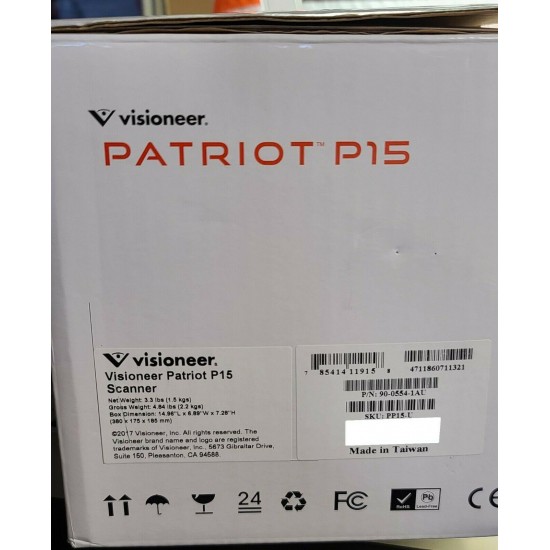 NEW VISIONEER PATRIOT P15 ADVANCED PROFESSIONAL PORTABLE MOBILE DOCUMENT SCANNER