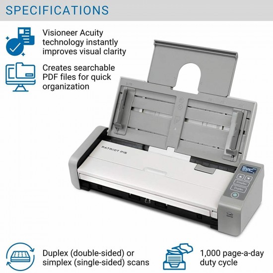 NEW VISIONEER PATRIOT P15 ADVANCED PROFESSIONAL PORTABLE MOBILE DOCUMENT SCANNER