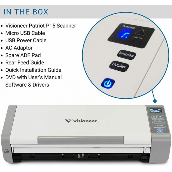 NEW VISIONEER PATRIOT P15 ADVANCED PROFESSIONAL PORTABLE MOBILE DOCUMENT SCANNER