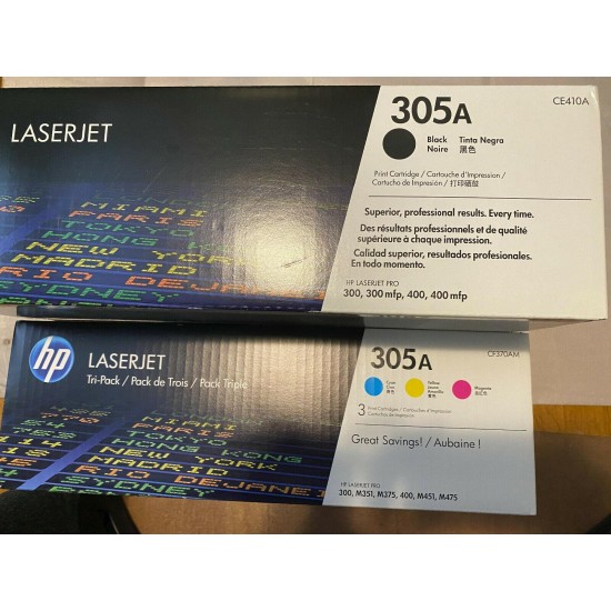 NEW HP 4x 305A CE411A,CE412A,CE413A,CE410A B/C/M/Y Toner Cartridges LaserJet Pro