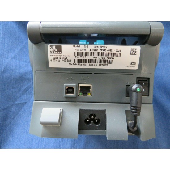 ZEBRA ZP 505 THERMAL LABEL PRINTER Ethernet USB  ZP505-0203-0020