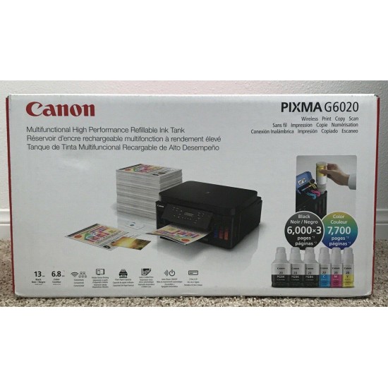 Canon PIXMA G6020 All-in-One Color Inkjet Wireless Printer