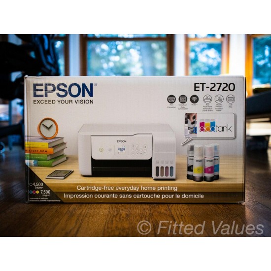 Epson EcoTank ET-2720 All-In-One Supertank Color Printer (White) - NEW SHIPS NOW