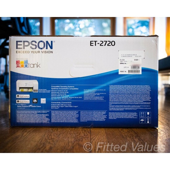 Epson EcoTank ET-2720 All-In-One Supertank Color Printer (White) - NEW SHIPS NOW