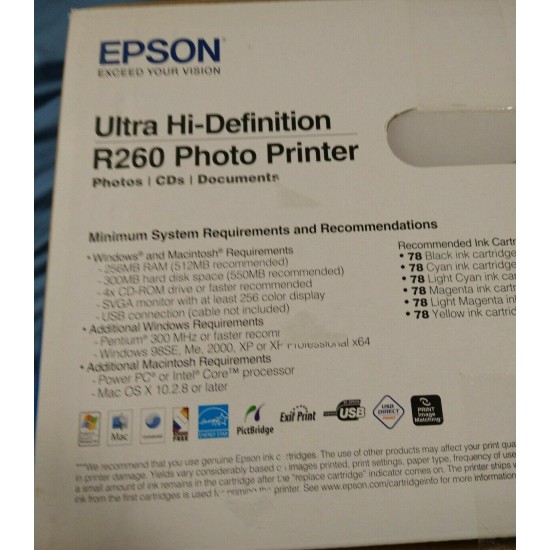 New Sealed Epson Stylus Photo Ultra Hi-Definition R260 Digital Inkjet Printer