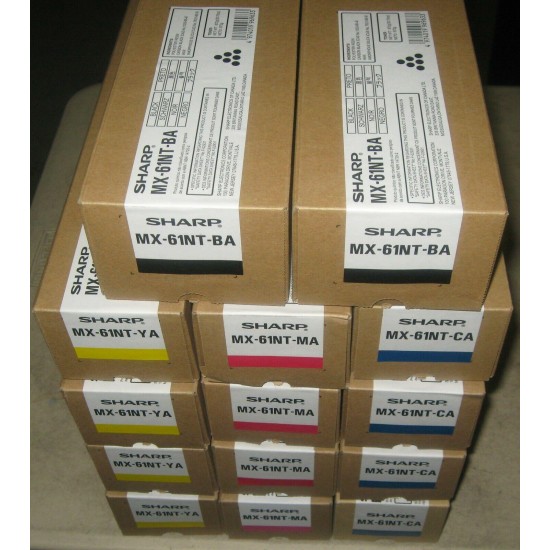 14 NEW Genuine SHARP MX-61NTBA MX-61NTCA MX-61NTMA MX-61NTYA Toners