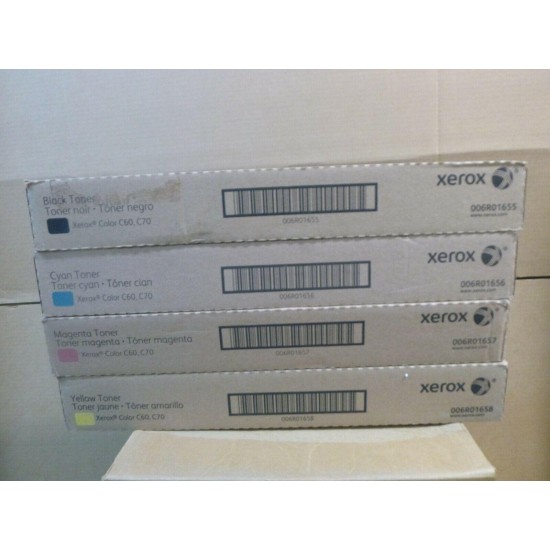 Set of 4 Genuine Xerox 006R01655 006R01656 006R01657 006R01658 Toners C60 C70