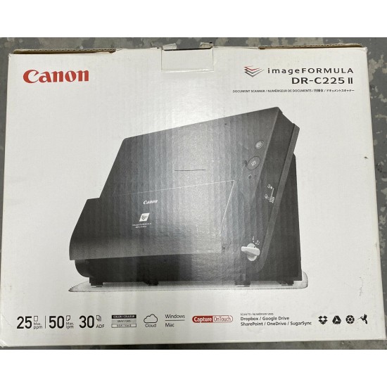 Canon 3258C002AA imageFORMULA DR-C225 II - A4 Color Document Scanner - Black