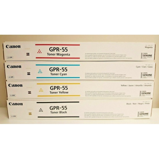 New Genuine CANON GPR-55 Color Toner Set - Black, Cyan, Magenta, Yellow