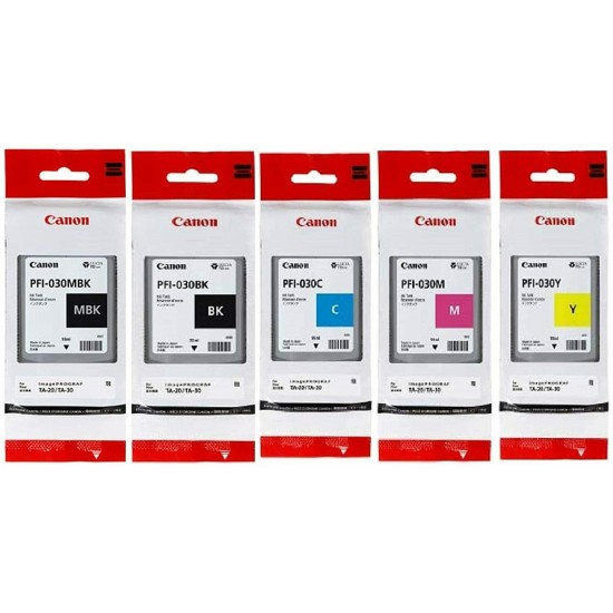 Genuine 55ml PFI-030 ink-jet cartridge set for Canon iPF TA20 & TA30 (set of 5)